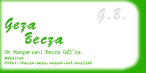 geza becza business card